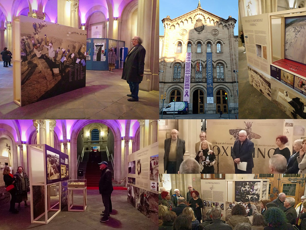Aspecte de l'exposició i acte d'inauguració el passat 7 de març de 2023, on també va intervenir el Dr. Josep Padró, qui va ser el 1992 primer director de l'excavacions a Oxirrinc.